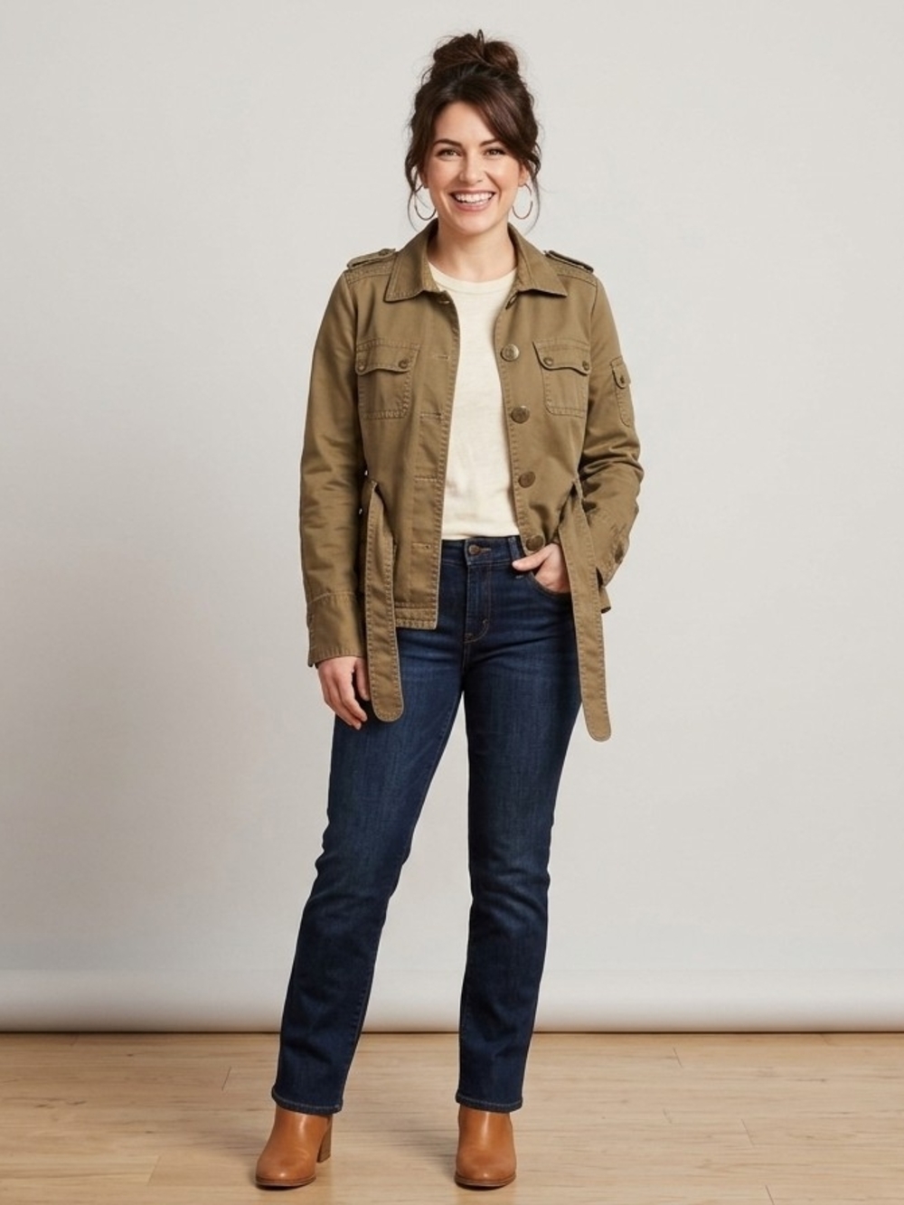 J. Crew Olive Military-Style Utility Jacket